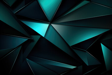 abstract background with triangles in different shades of dark green