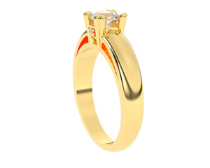 Engagement ring isolated on background. 3d rendering - illustration