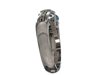 Engagement ring isolated on background. 3d rendering - illustration