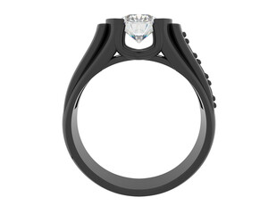 Obraz premium Engagement ring isolated on background. 3d rendering - illustration
