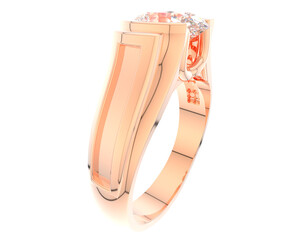 Engagement ring isolated on background. 3d rendering - illustration