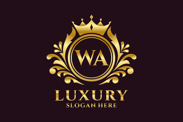 Initial WA Letter Royal Luxury Logo template in vector art for luxurious branding projects and other vector illustration.