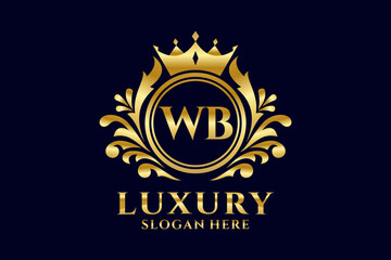 Initial WB Letter Royal Luxury Logo template in vector art for luxurious branding projects and other vector illustration.
