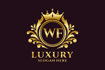 Initial WF Letter Royal Luxury Logo template in vector art for luxurious branding projects and other vector illustration.