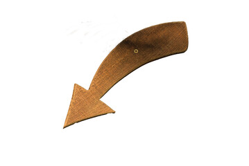 Curved Wooden Arrow with transparent background