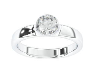 Engagement ring isolated on background. 3d rendering - illustration