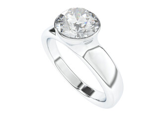 Engagement ring isolated on background. 3d rendering - illustration