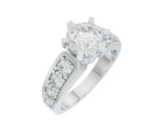 Engagement ring isolated on background. 3d rendering - illustration
