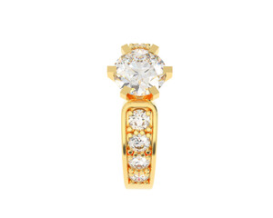 Engagement ring isolated on background. 3d rendering - illustration