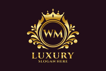 Initial WM Letter Royal Luxury Logo template in vector art for luxurious branding projects and other vector illustration.