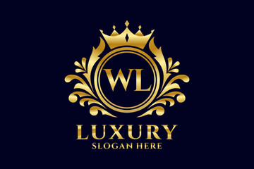 Initial WL Letter Royal Luxury Logo template in vector art for luxurious branding projects and other vector illustration.