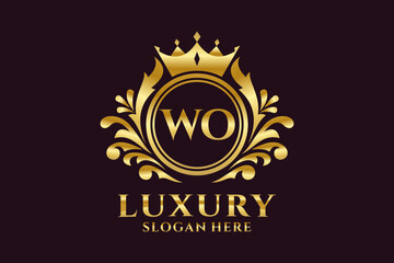 Initial WO Letter Royal Luxury Logo template in vector art for luxurious branding projects and other vector illustration.