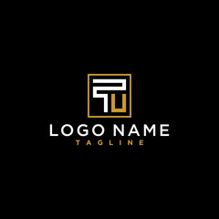 letter tu or ut luxury abstract initial square logo design inspiration