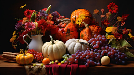 Naklejka na ściany i meble Colorful autumn and thanksgiving