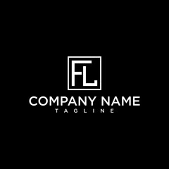 fl or lf luxury initial square logo design inspiration - obrazy, fototapety, plakaty