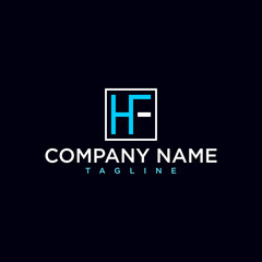 Fototapeta na wymiar hf or fh luxury initial square logo design inspiration