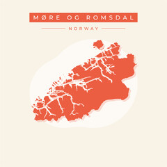 Vector illustration vector of More og Romsdal map Norway