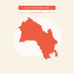Obraz premium Vector illustration vector of Buskerud map Norway