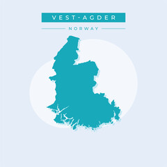Vector illustration vector of Vest-Agder map Norway