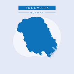 Vector illustration vector of Telemark map Norway - obrazy, fototapety, plakaty
