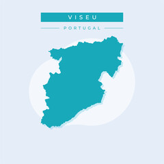 Vector illustration vector of Viseu map Portugal - obrazy, fototapety, plakaty