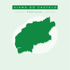 Vector illustration vector of Viana do Castelo map Portugal