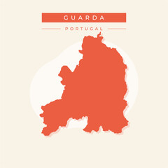 Vector illustration vector of Guarda map Portugal