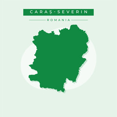 Vector illustration vector of Caras-Severin map Romania