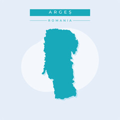 Vector illustration vector of Arges map Romania