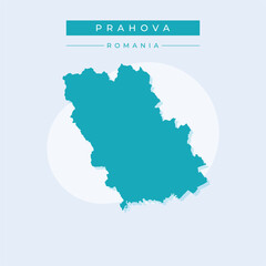 Obraz premium Vector illustration vector of Prahova map Romania