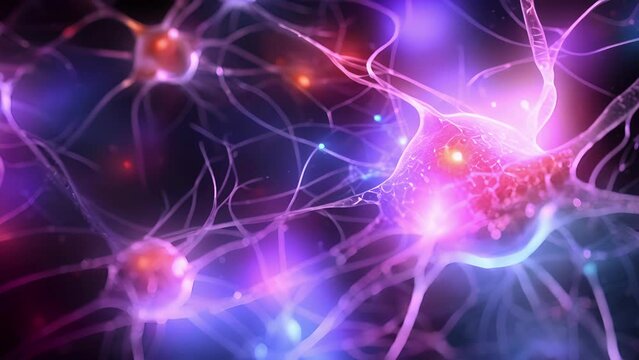 Through advanced imaging techniques, we can see the intricate network of neurons and synapses in the visual cortex, where color information from the eyes is processed and interpreted by the
