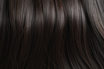 Close-up texture of healthy well-groomed brown hair. Beauty and health concept