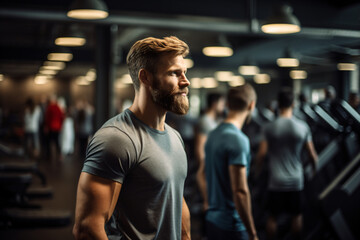 Free stock photo of a man looking at men in a gym, in the style of nikon d850, rtx on

