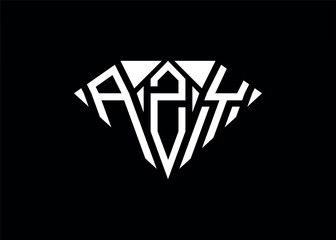 Modern letter A Z Y diamond shape logo And initial monogram A Z Y letter logo vector template