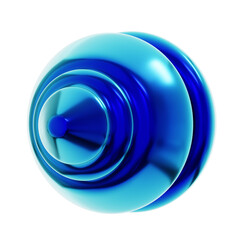 3D Illustration of Y2K Geometric Shape