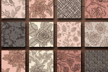  Elevate your project with a rustic and artistic feel using hand-drawn textured seamless patterns, bringing, Generative AI