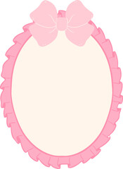 Pink Coquette oval frame aesthetic 