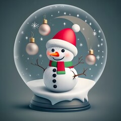 snowman with a gift