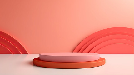 Abstract background with podium minimalist display mock up scene. 3d rendering