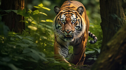 A breathtaking shot of a tiger in its natural habitat