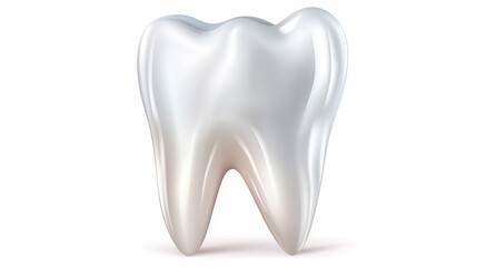 Shiny tooth. Realistic healthy clear white tooth isolated white background