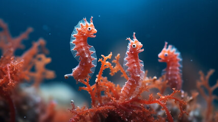 Obraz na płótnie Canvas seahorse in the coral reef