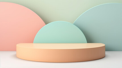 abstract pastel color geometric shape 3d rendering background, modern minimalist mockup for podium display or showcase.