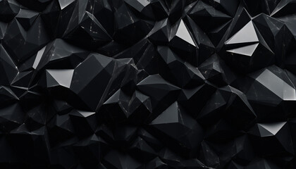 3d render abstrac t black crystal background facete - obrazy, fototapety, plakaty