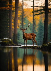 landscape with a deer