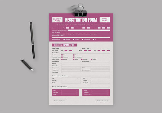 Registration Form Template