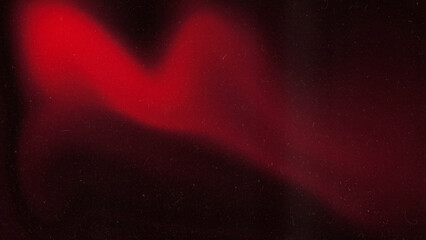 Wallpaper illustration design red forms gradient grainy on dark background. Illuminated waves on black. Noise texture effect.