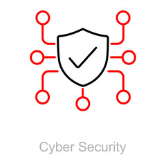 Cyber Security and authority icon concept