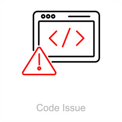 Code Issue and error icon concept 