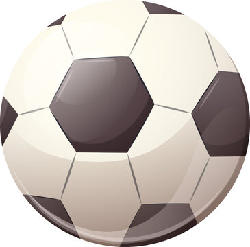 Children's soccer ball on transparent background. Vector illustration of single football element